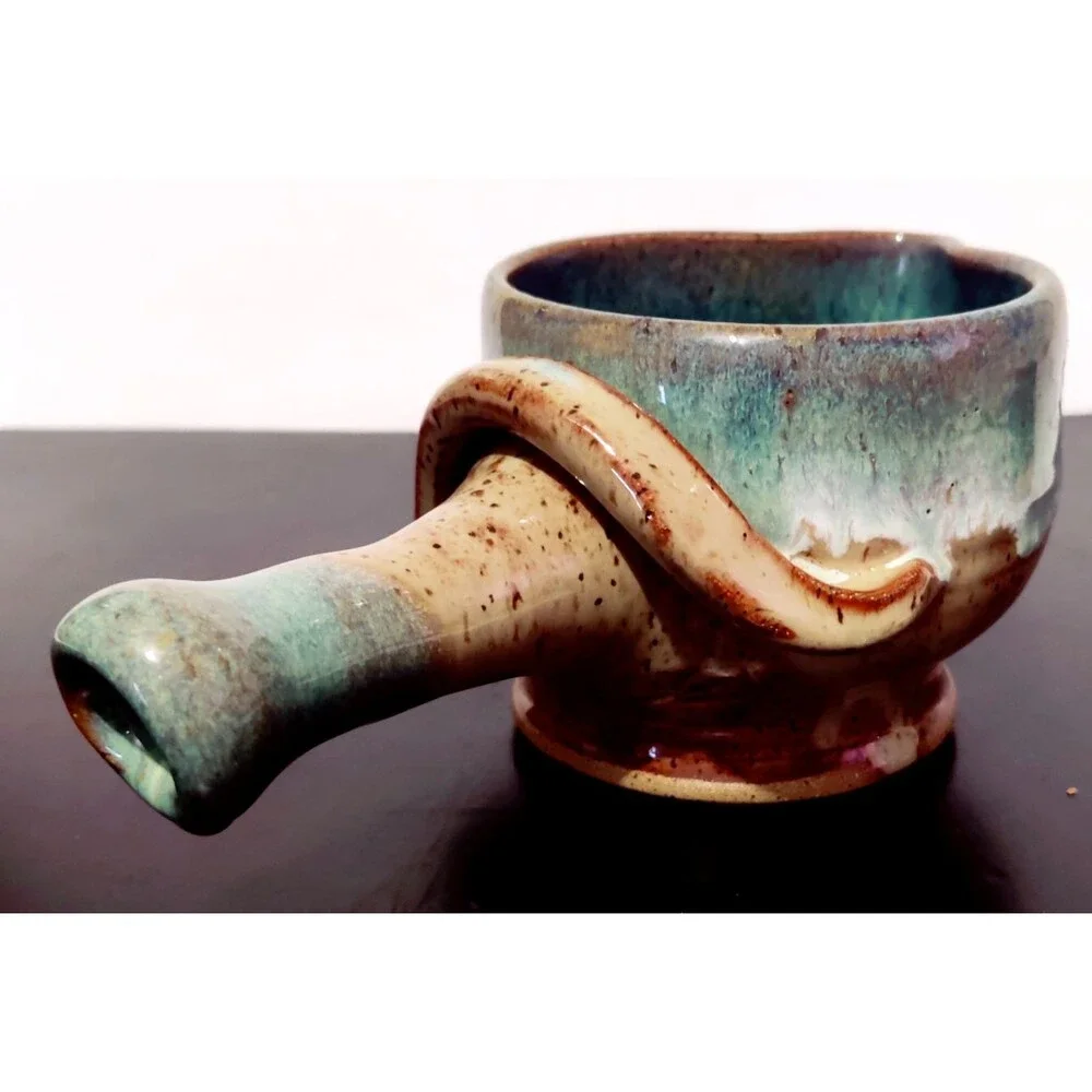 NC Art Studio Pottery Soup,Sauce Bowl Handmade 2006 Glazed Signed Pattie